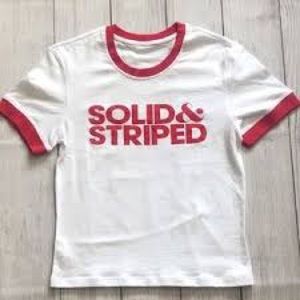 Solid & Striped Logo Ringer T-Shirt